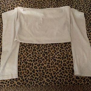 Knit top off shoulder